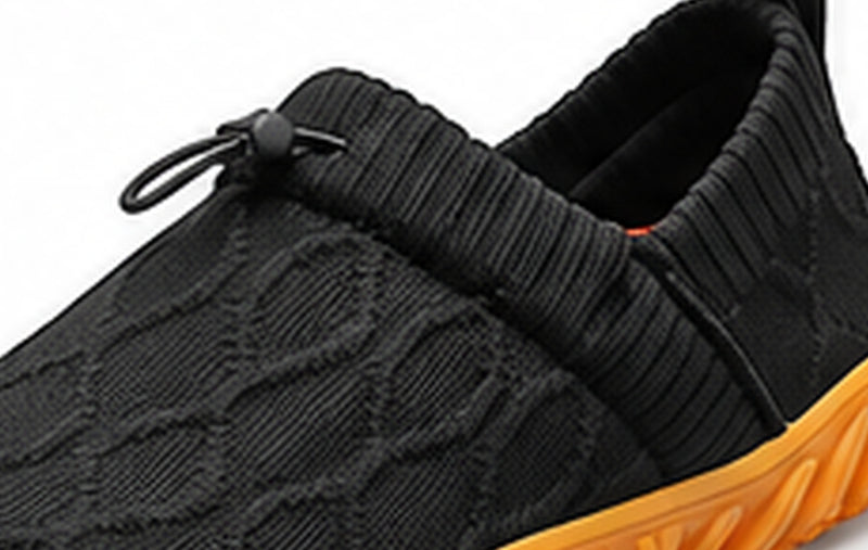 Close-up of the easy-fit adjustable collar on a Toeluna slip-on shoe