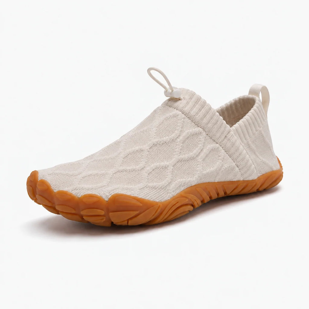 Toeluna Flex Knit Lightweight Slip-On Walking Shoes - Cream